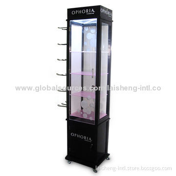 Wooden Sunglasses Display Stand with Detachable 4-sides Logo Signage on Top